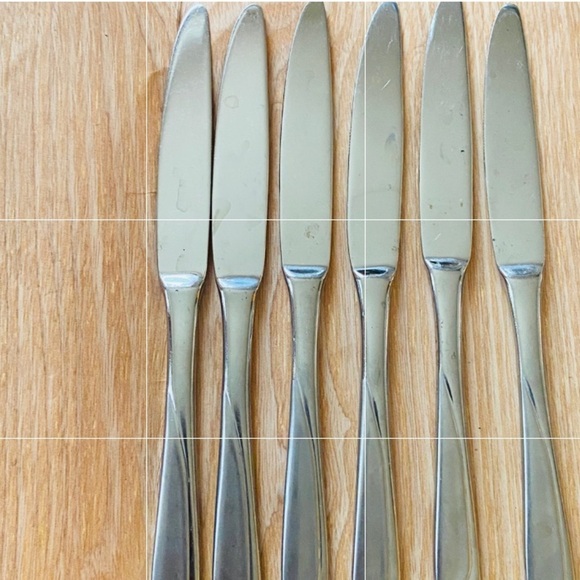 Pfaltzgraff MCM Satin Echo 6 Piece Knives Flatware Stainless Steel Set - Picture 2 of 5